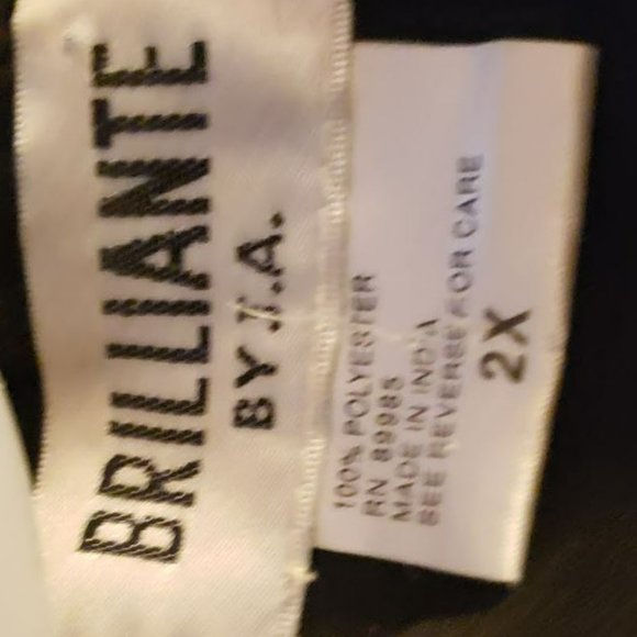 Beaded Sequin Shirt Top Black Brilliante by JA Holiday New Years Eve 2X - Picture 5 of 7